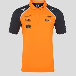 Official Mens Mclaren Formula 1 Team Polo Shirt - Papaya/Phantom
